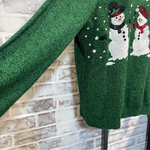 Karen Scott Festive Green Snowman Sweater - Picture 6 of 9